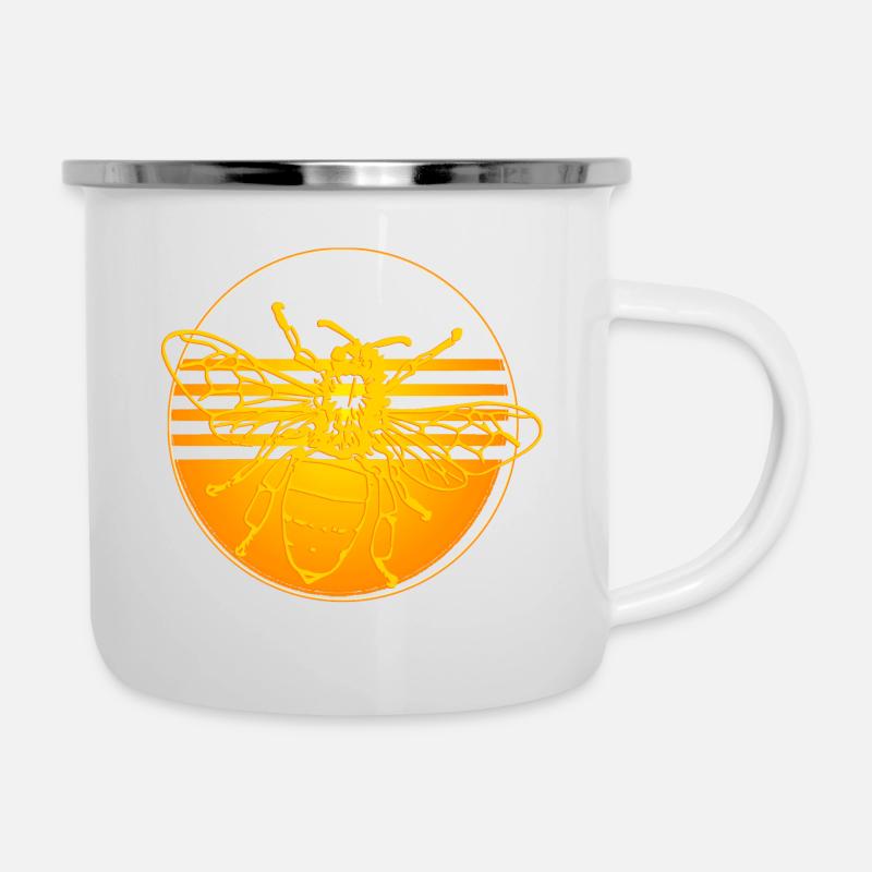 Biene Honigbiene - Emaille-Tasse - Weiß
