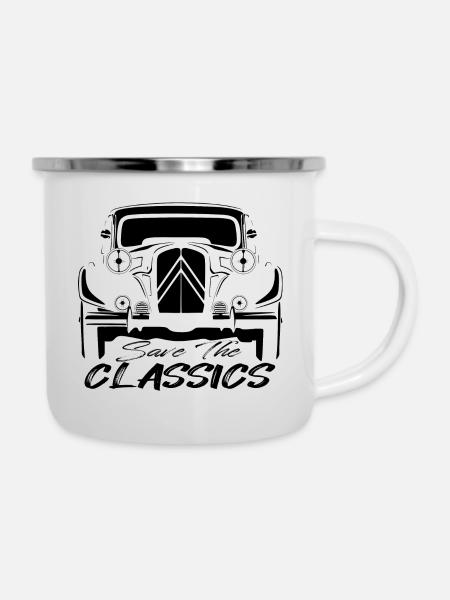 VOITURE FRANCAISE CLASSIQUE - TRACTION - Tasse émaillée - blanc