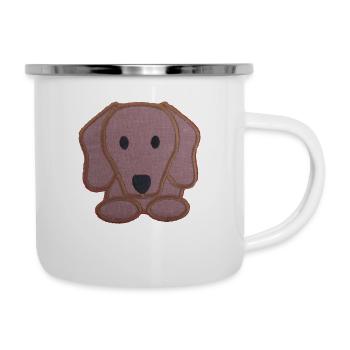 Dackel - Emaille-Tasse - Weiß - Rechts