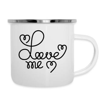 Love Me - Emaille-Tasse - Weiß - Rechts