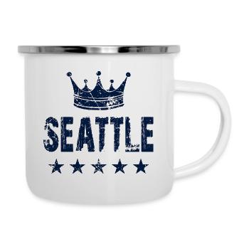 Seattle Krone Sterne - Emaille-Tasse - Weiß - Rechts