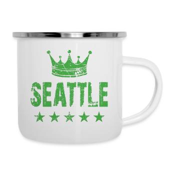 Seattle Krone Sterne - Emaille-Tasse - Weiß - Rechts