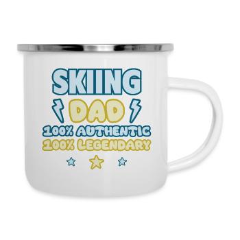 Ski Dad, Cadeau de Fête des Pères, Légendaire - Tasse émaillée - blanc - Droite