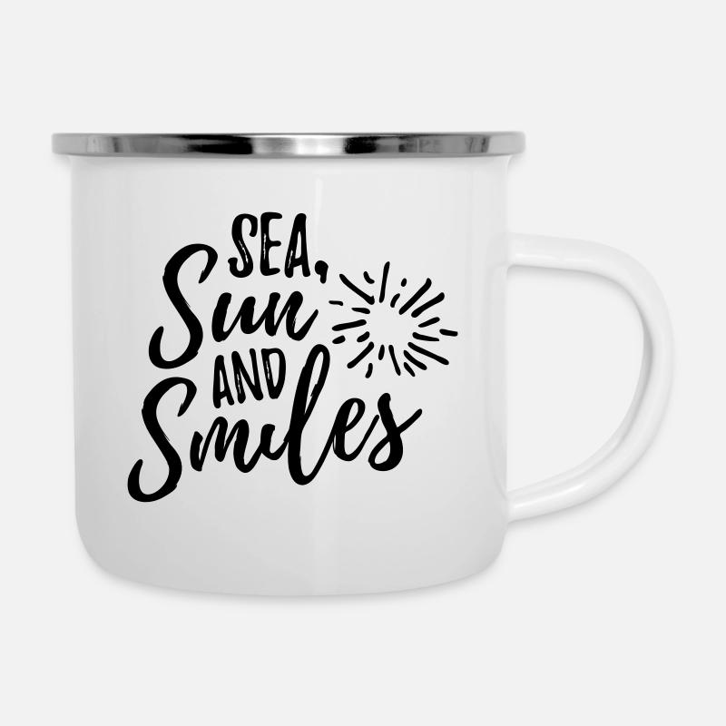 Sea Sun et Smile - Tasse émaillée - blanc