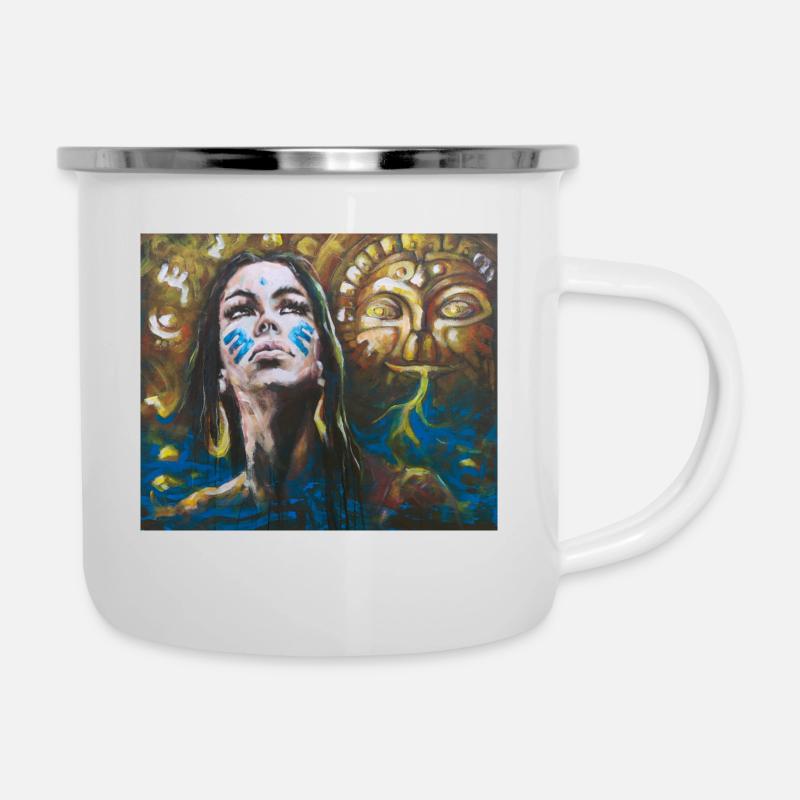 Mystik - Emaille-Tasse - Weiß