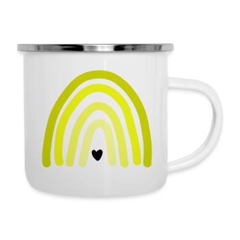 Yellow rainbow with heart - Camper Mug - white - Right