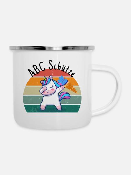 ABC Schütze - Emaille-Tasse - Weiß