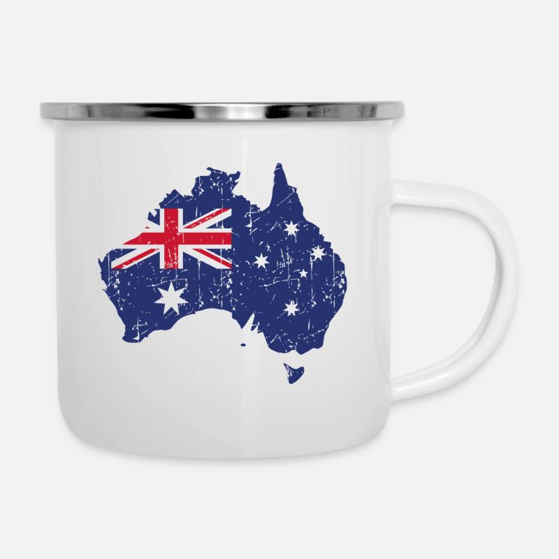 Australien - Emaille-Tasse - Weiß