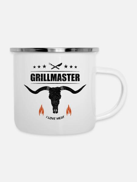 BBQ - Emaille-Tasse - Weiß