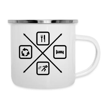 Le cycle de vie d’un coureur,Course à pied - Tasse émaillée - blanc - Droite