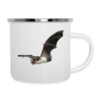 Autocollant de chauve-souris bicolore - Tasse émaillée - blanc - Droite