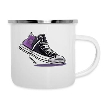 Chaussures de fierté asexuée - Tasse émaillée - blanc - Droite