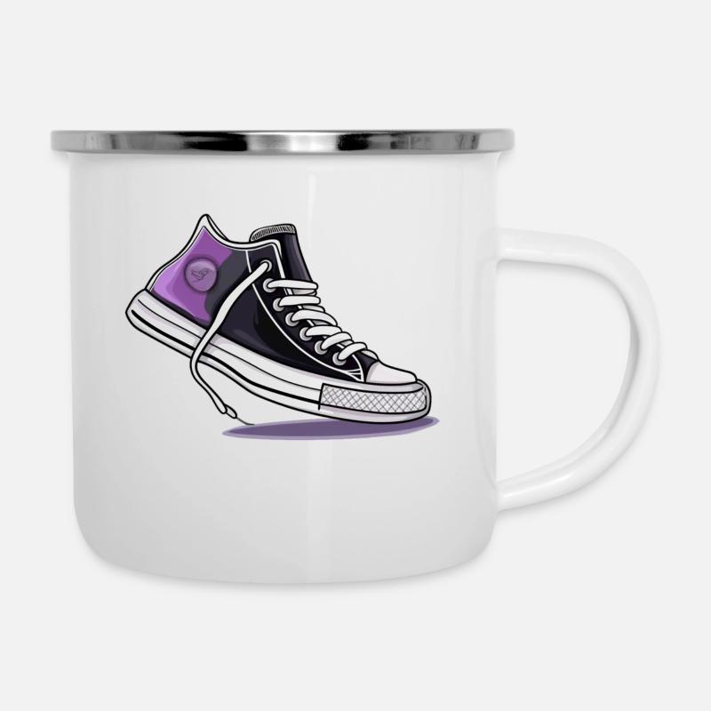 Asexual Pride Schuhe - Emaille-Tasse - Weiß