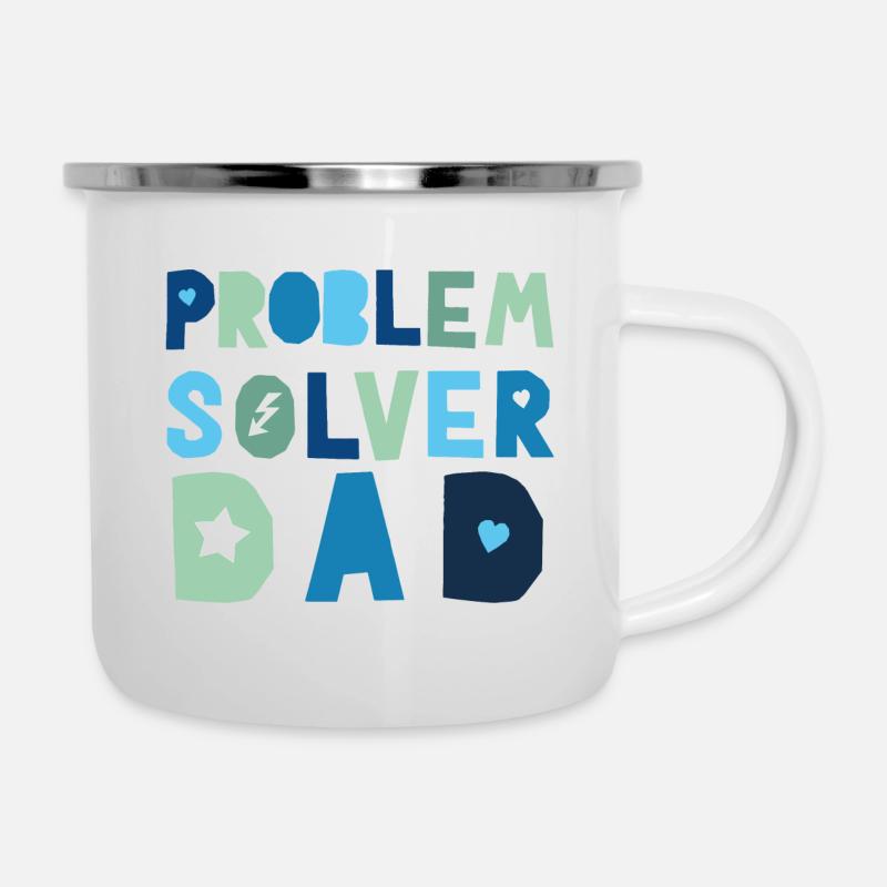 Problemlöser Dad - Emaille-Tasse - Weiß