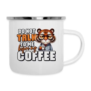 Tigre au café - Tasse émaillée - blanc - Droite
