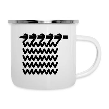 Stricken - Emaille-Tasse - Weiß - Rechts