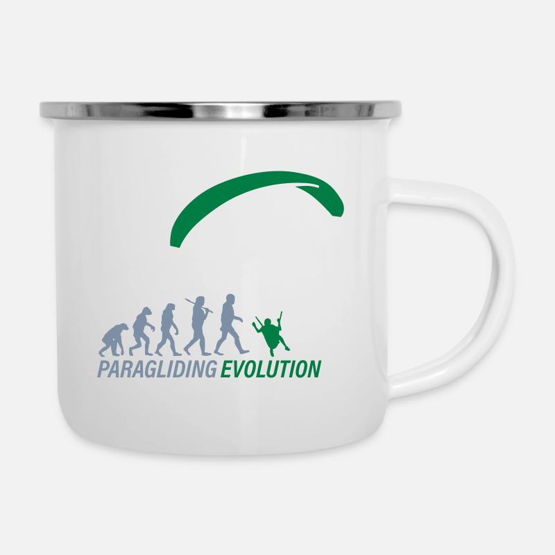 Paragliding Evolution - Emaille-Tasse - Weiß