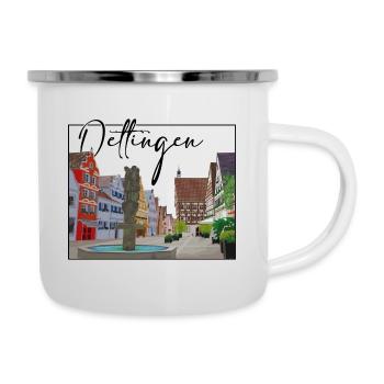 Oettingen // Illustration // Residenzstadt - Emaille-Tasse - Weiß - Rechts