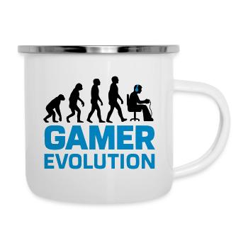 Gamer Evolution Gaming Geek - Emaille-Tasse - Weiß - Rechts