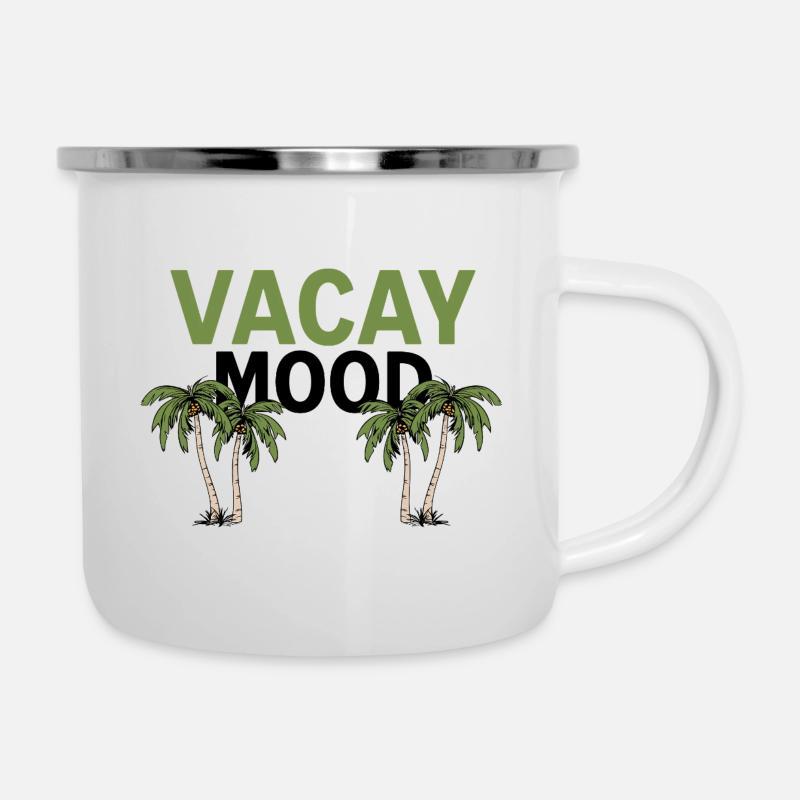 Vacay Mood - Under Palm Trees - Camper Mug - white