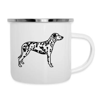 Dalmatiner - Emaille-Tasse - Weiß - Rechts