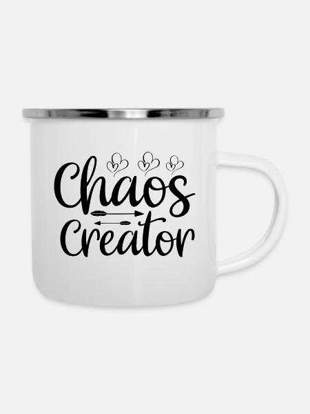 Chaos Schöpfer - Emaille-Tasse - Weiß