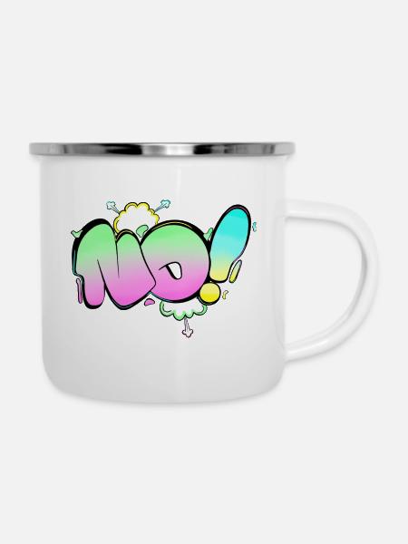 Logo Keine Aufkleber - Emaille-Tasse - Weiß