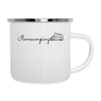 I Love Camping Kastenwagen - Emaille-Tasse - Weiß - Rechts