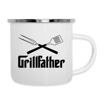 BBQ Grillen - Emaille-Tasse - Weiß - Rechts
