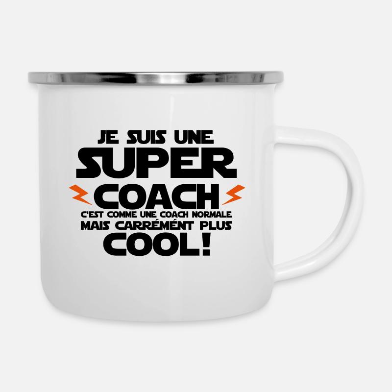 je suis une super coach - Tasse émaillée - blanc
