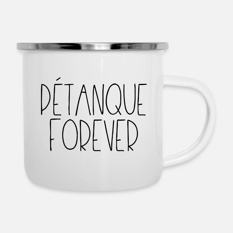 Petanque für immer - Emaille-Tasse - Weiß