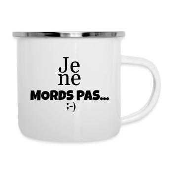Je ne mords pas...;-) - Tasse émaillée - blanc - Droite