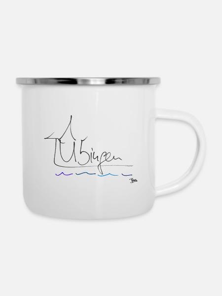Tübingen - Emaille-Tasse - Weiß