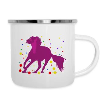 Cheval avec des étoiles - Tasse émaillée - blanc - Droite