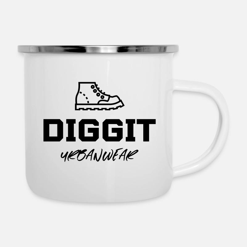 DIGGIT Classic Logo Black - Camper Mug - white