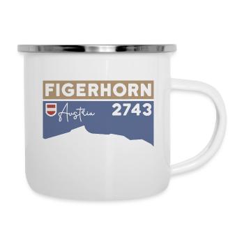 Figerhorn Sonnenaufgang Aufstieg Wanderung Wandern - Emaille-Tasse - Weiß - Rechts