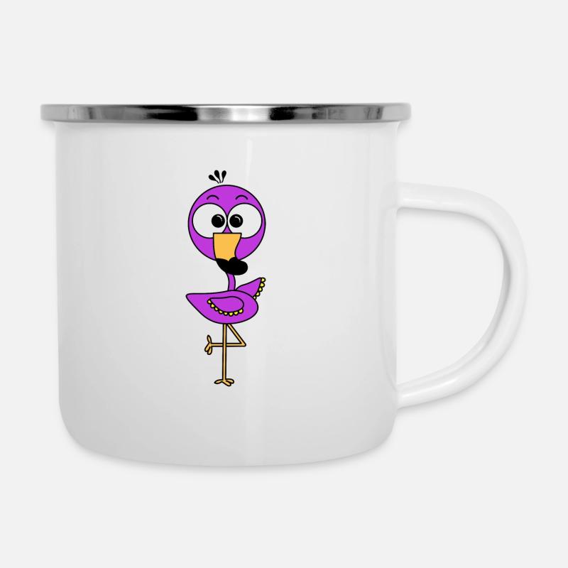 Flamant rose pourpre - Tasse émaillée - blanc