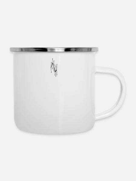 Pflanze - Emaille-Tasse - Weiß