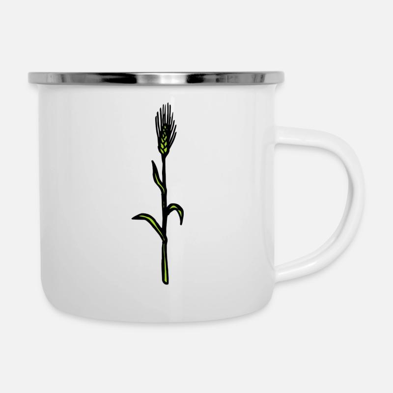 Gerste Getreide Landwirtschaft Geschenk Ackerbau - Emaille-Tasse - Weiß