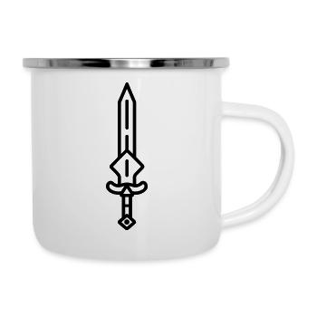 Schwert - Emaille-Tasse - Weiß - Rechts