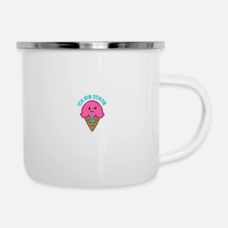 Geburtstag - Emaille-Tasse - Weiß