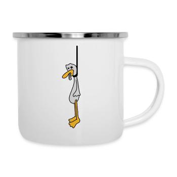 Hanged Duck - Emaille-Tasse - Weiß - Rechts