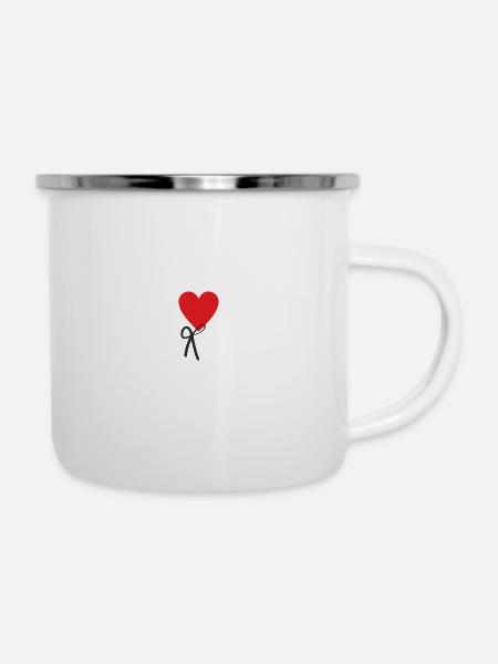 Colette kleines rotes Herz - Emaille-Tasse - Weiß