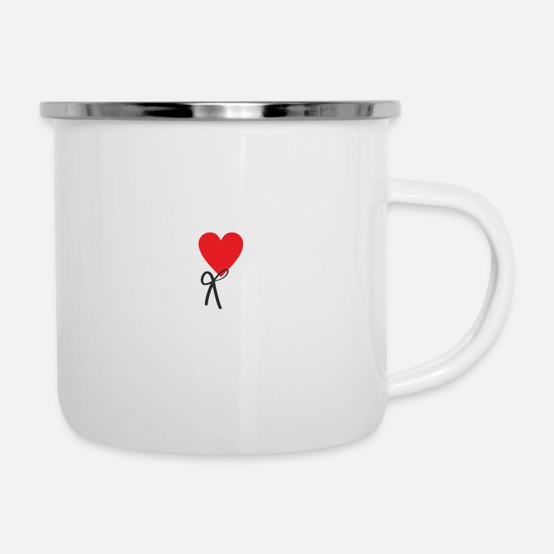Colette kleines rotes Herz - Emaille-Tasse - Weiß