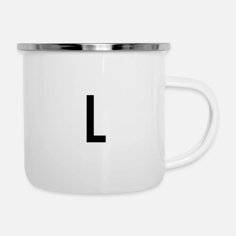 Lettre L Nom Cadeau Présent Licence - Tasse émaillée - blanc