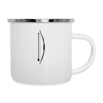 Arc avec flèche design - Tasse émaillée - blanc - Droite