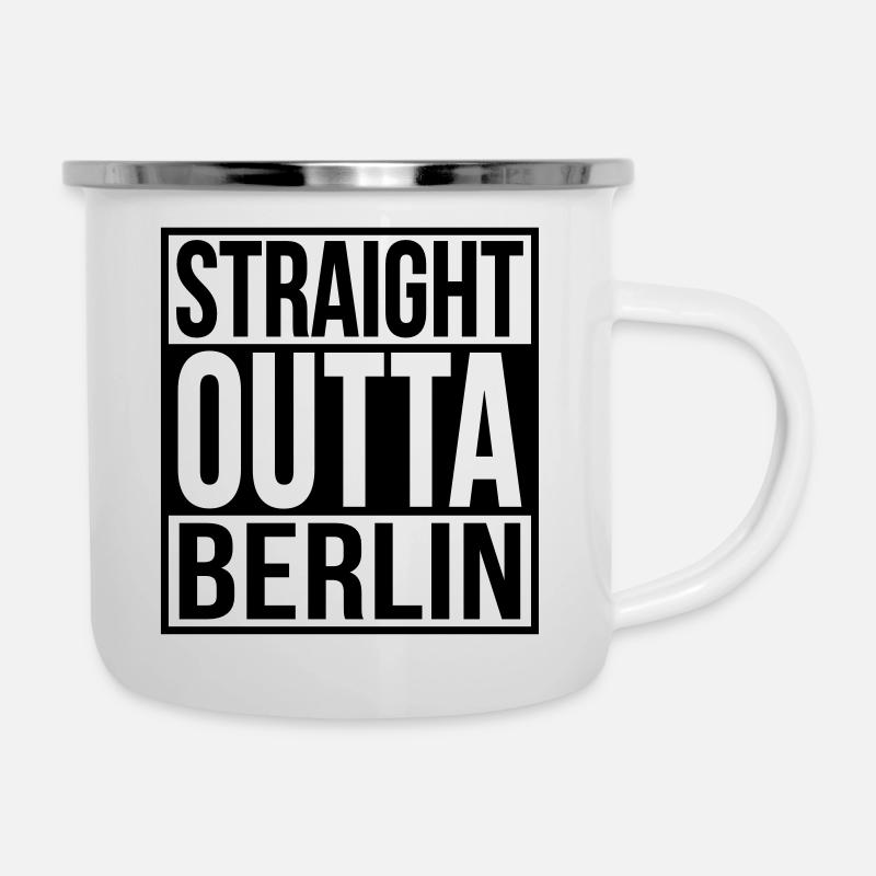 Straight Outta Berlin Hip Hop Rap Statement - Emaille-Tasse - Weiß