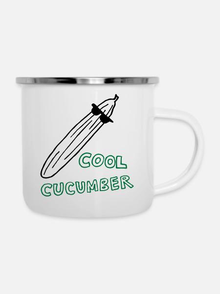 cool cucumber - Emaille-Tasse - Weiß