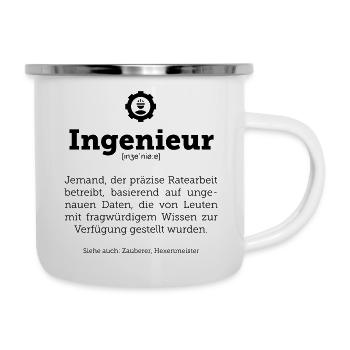 Ingenieur Bedeutung Ingenieurwesen (Geschenk-Idee) - Emaille-Tasse - Weiß - Rechts