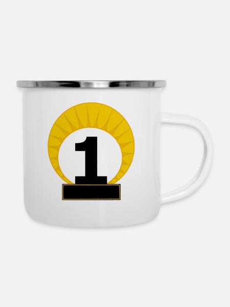 Nr. 1 - Emaille-Tasse - Weiß